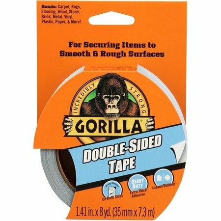 GORILLA GLUE Tape, Double-Sided, Hvy-dty, Indoor/Outdoor, 1.4inWx8 yards L, GY GOR100925